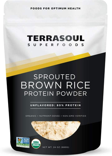 Terrasoul Superfoods Organic Sprouted Brown Rice Protein Powder, 1.5 Pounds