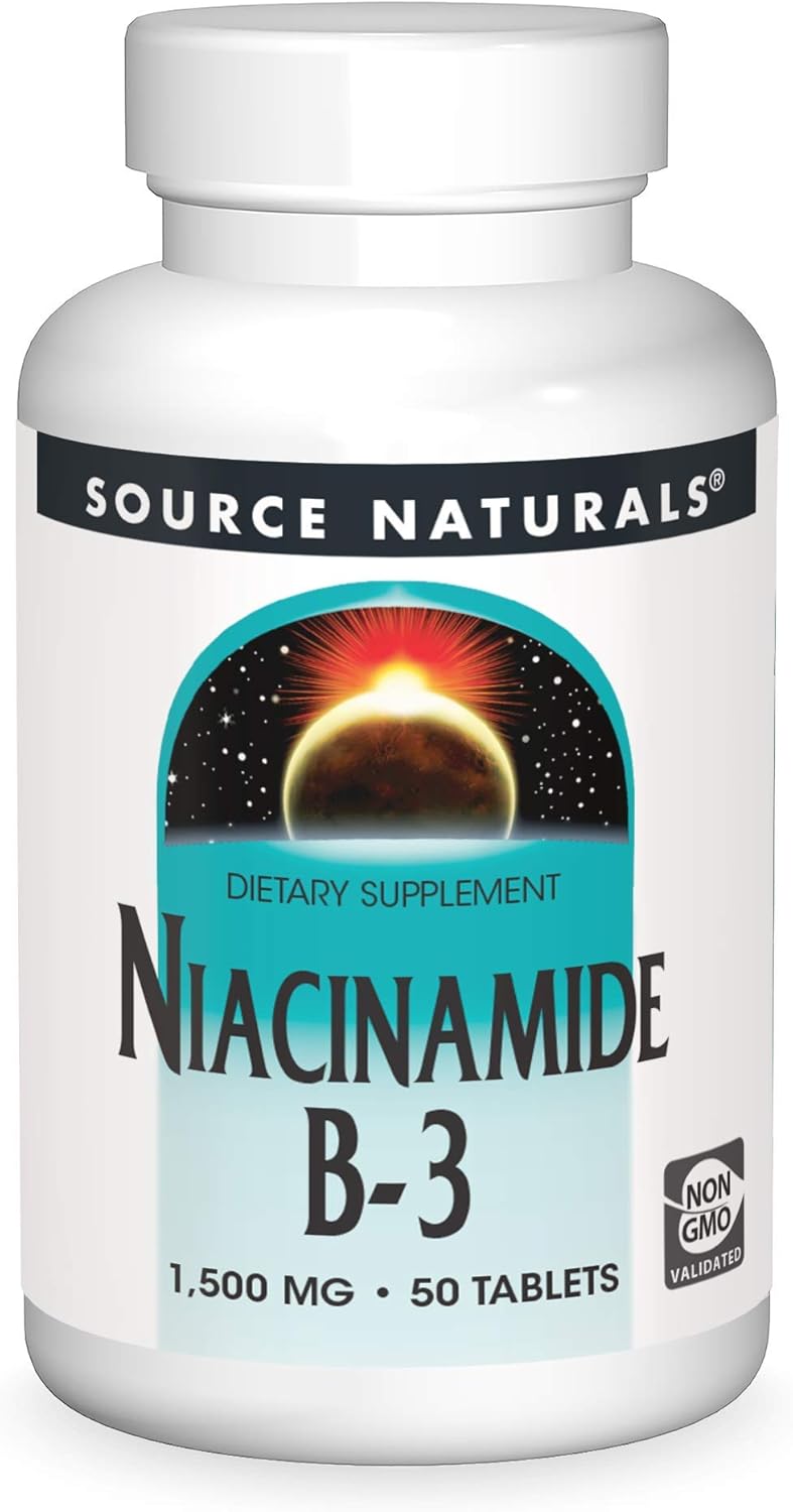 Source Naturals Niacinamide B-3, 1500 Mg Dietary Supplement - 50 Tablets