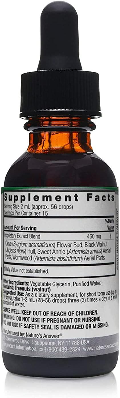 Nature's Answer Black Walnut & Wormwood | 2,000mg | Vegan, Non-GMO, Gluten-Free & Alcohol-Free | Promotes Gut Function |  (2 Pack)