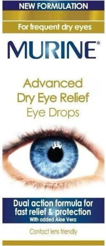 Murine Advanced Dry Eye Relief Eye Drops With A Dual Action Formula For Fast Acting, Lasting Relief And Protection From Dry Eyes, 10 Ml