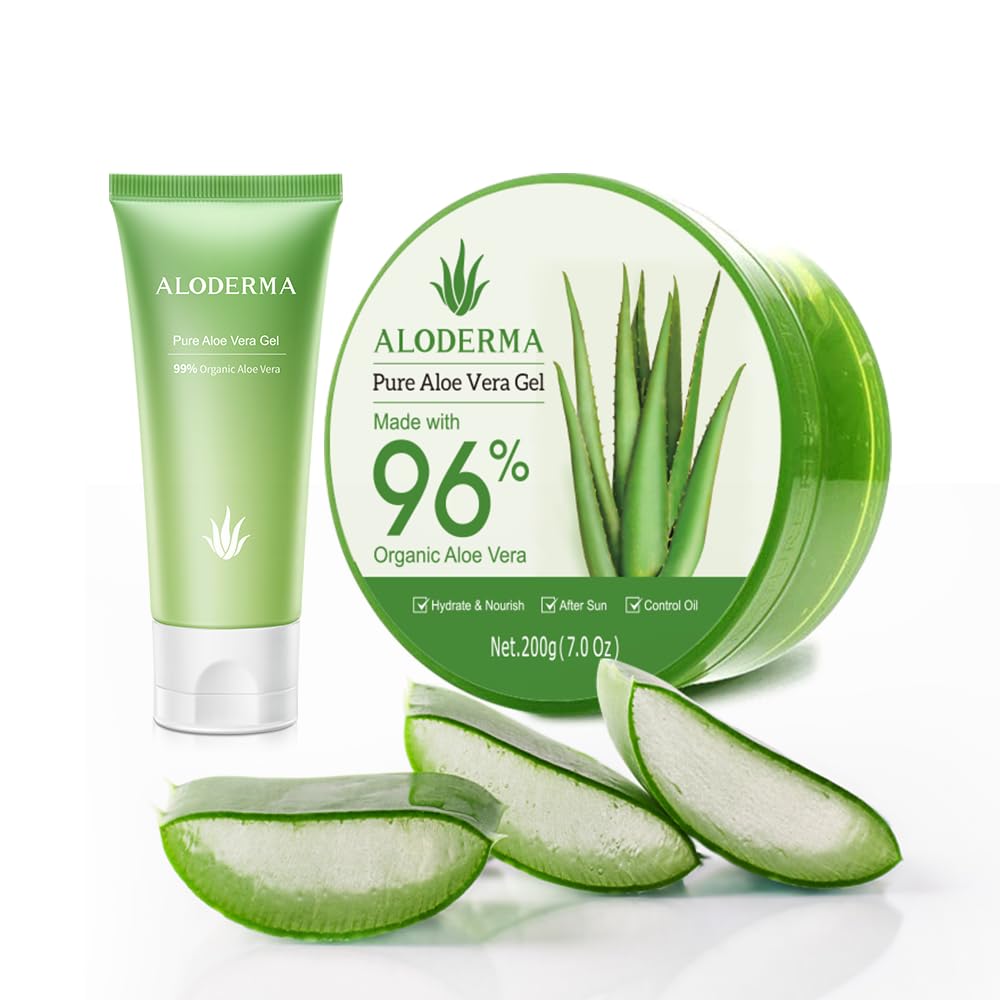 All Purpose Aloe Vera Gels Set - 2 Pieces - 200g Aloe Vera Gel & 45g Aloe Vera Gel Travel Size