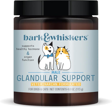 Bark & Whiskers Male Glandular Support, 4 Oz. (113 G), 75 Scoops, Supports Healthy Hormone And Organ Function, Veterinarian Formulated, Non-Gmo, Dr. Mercola