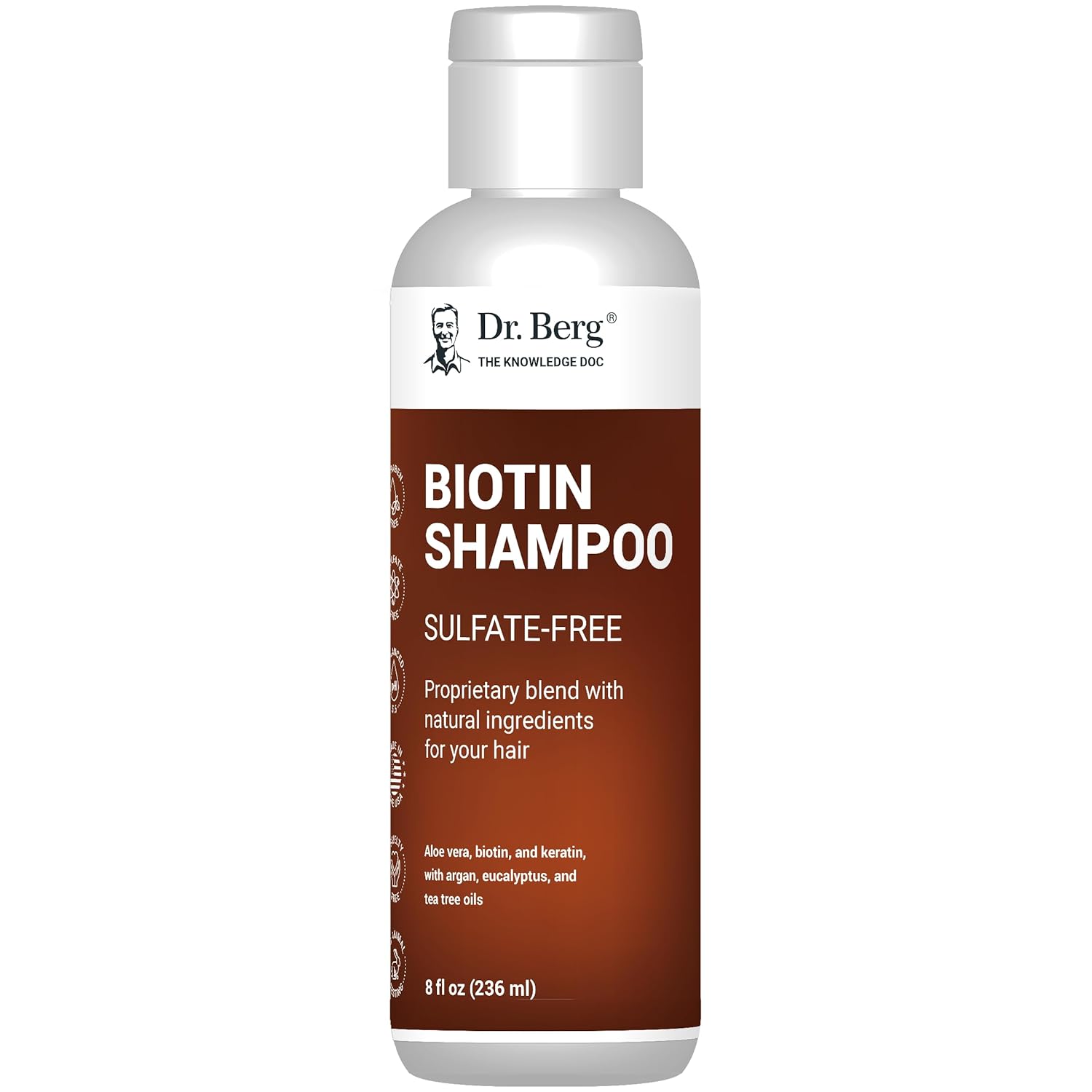 Dr. Berg Biotin Shampoo For Women & Men - Infused With Argan Oil, Biotin, & Revitalizing Botanicals - 8 Fl Oz