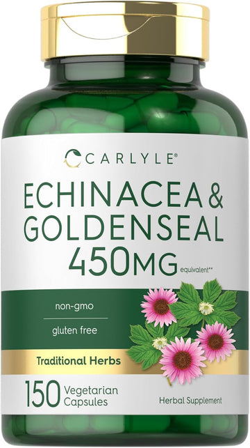 Carlyle Echinacea Goldenseal Capsules | 150 Count | Vegetarian, Non-Gmo, Gluten Free