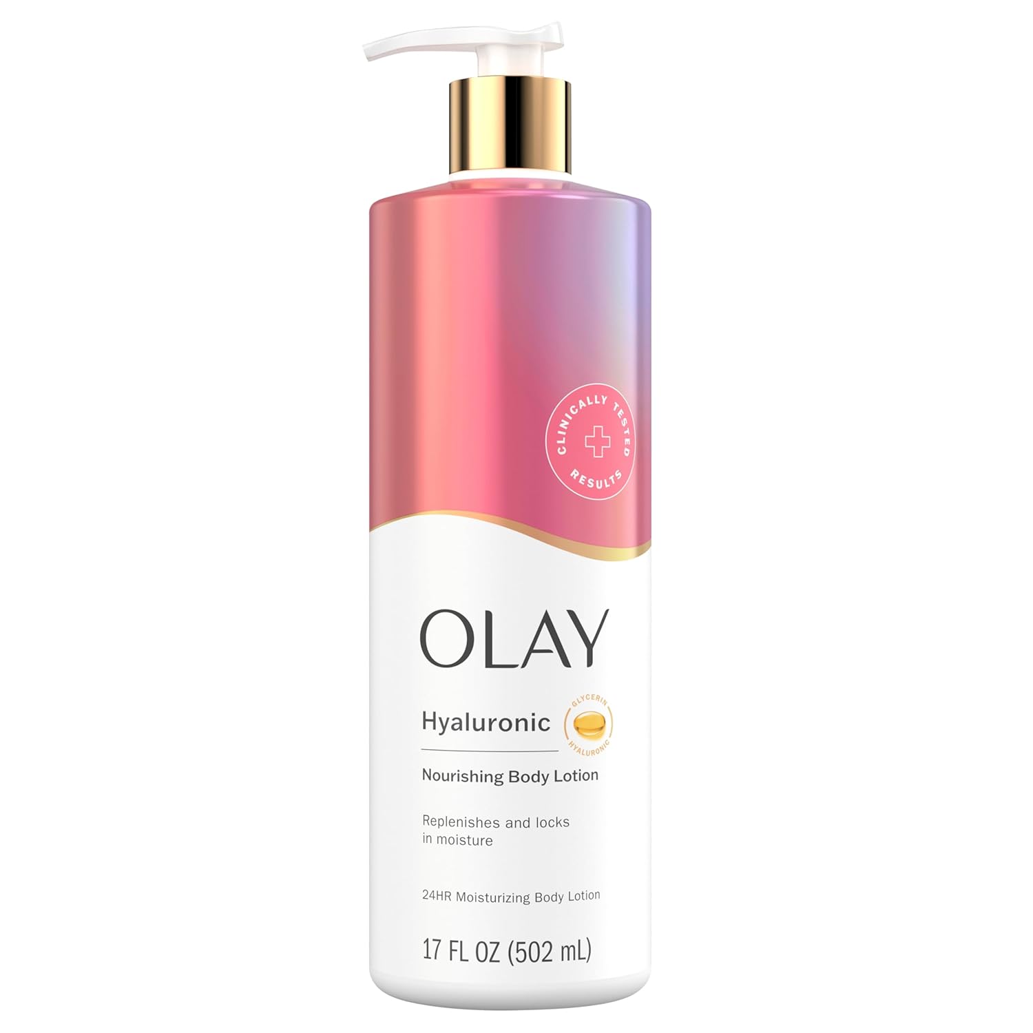 Olay Nourishing & Hydrating Body Lotion For Women With Hyaluronic Acid, 24Hr Moisturizing, Vitamin E & Vitamin B3 Complex, Fast Absorbting Formula, 17 Fl Oz