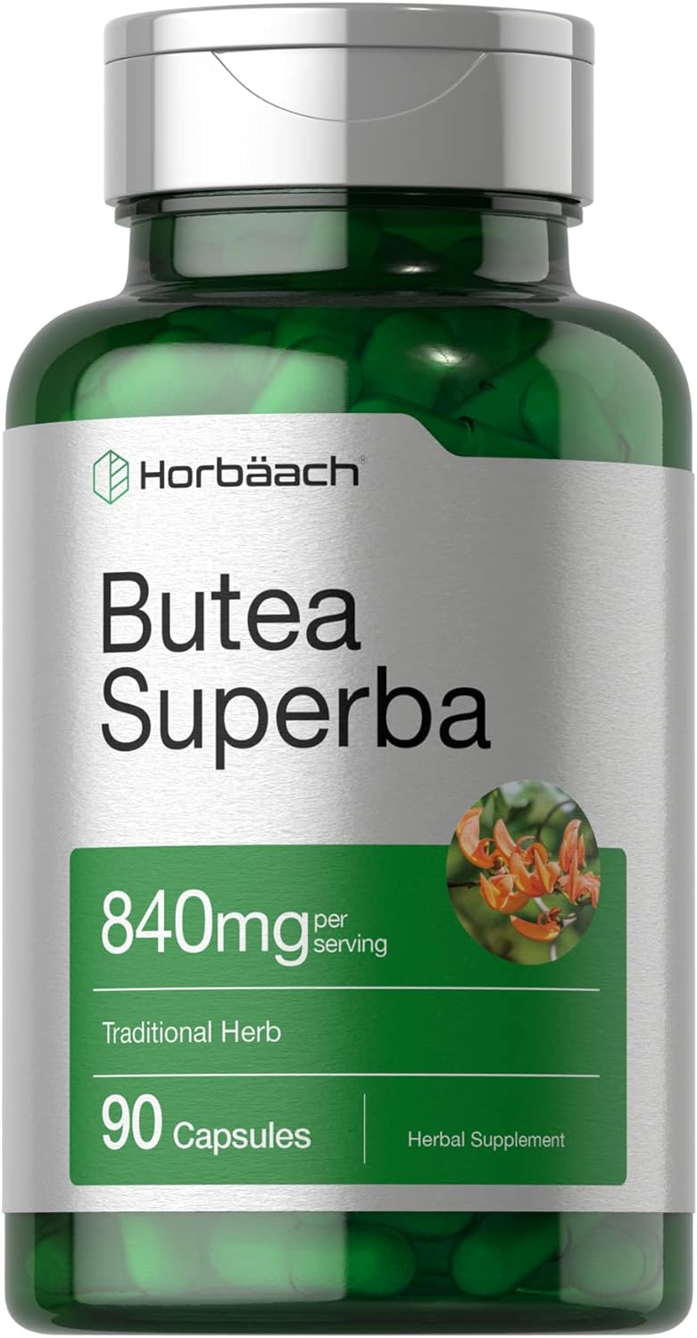 Horbäach Butea Superba Root 840mg | 90 Capsules | Male Performance | Non GMO, Gluten Free Supplement