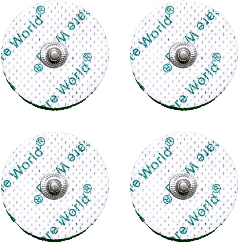 Tens Electrode Pads (4Pcs) Round Self-Adhesive Electrodes With 3.5Mm Stud Connection Targeted Pain Relief Compatible With Beurer, Sanitas Tens Devices