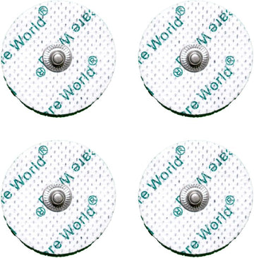 Tens Electrode Pads (4Pcs) Round Self-Adhesive Electrodes With 3.5Mm Stud Connection Targeted Pain Relief Compatible With Beurer, Sanitas Tens Devices