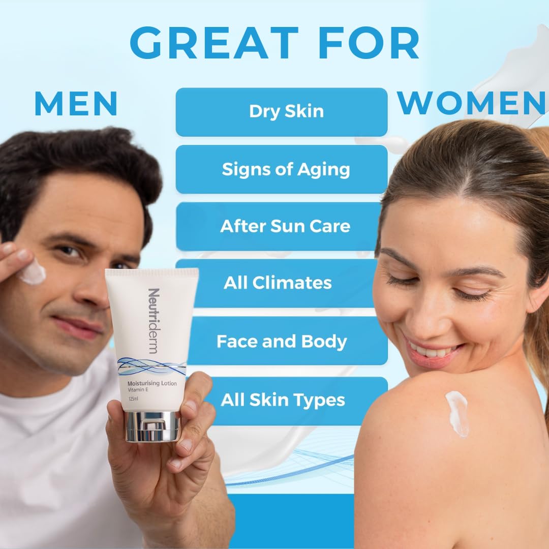 Neutriderm Daily Face Moisturizer With Natural Vitamin E Cream, Moisturizing Lotion For Face And Body, Wrinkles, Dry, Acne-Prone, Irritated Or Aging Skin, 48-Hour Hydration, 4.2 Oz : Beauty & Personal Care