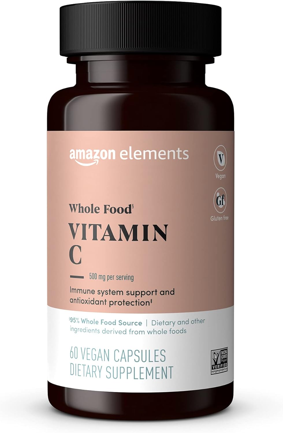 Amazon Elements Whole Food Vitamin C, 60 capsules