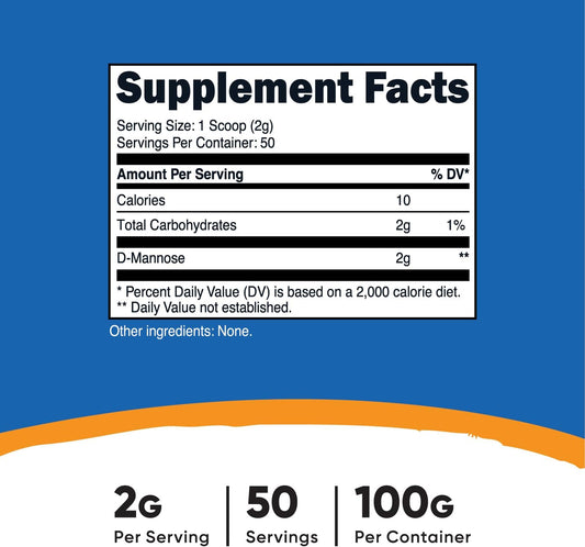 Nutricost D-Mannose Powder 100 Grams (50 Servings) - Non-Gmo And Gluten Free