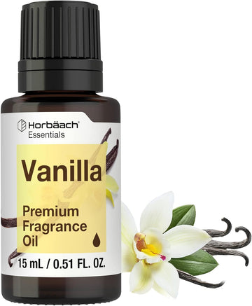 Horbäach Vanilla Fragrance Oil | 0.51 Fl Oz (15 mL) | Premium Grade | for Diffusers, Candle and Soap Making, DIY Projects & More