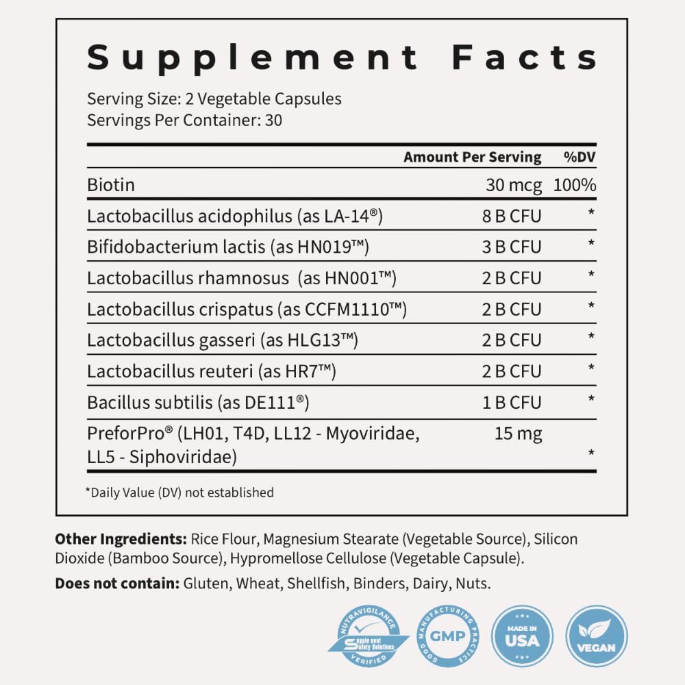 Happy V Dr. Formulated Vaginal Probiotics For Women Odor & Itch Support, Urinary & Gut Health, Ph Balance | Womens Daily Probiotic With Patented Prebiotics & Lactobacillus For Feminine Wellness : Health & Household