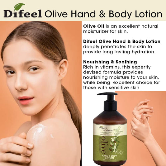 Difeel Olive Oil Hand And Body Lotion 16.9 Ounce
