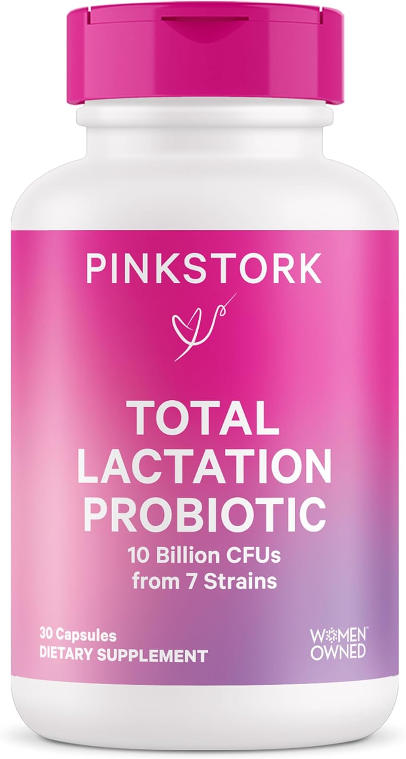 Pink Stork Lactation Probiotic - 10 Billion Cfus Multi Strain Postnatal Probiotics For Breastfeeding Women - Support Breast Milk & Gut Health, Postpartum Essentials, 30 Capsules