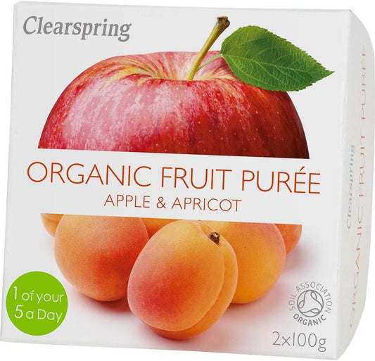 Clearspring Organic Apple And Apricot Fruit Puree, 2 X 100G