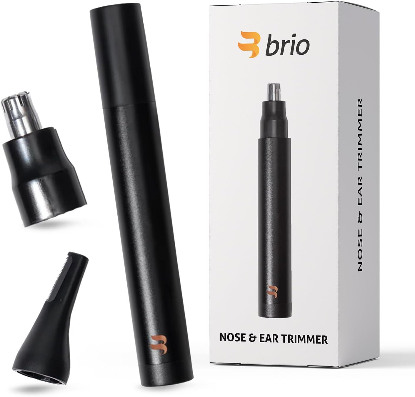 Brio Nose Hair Trimmer For Men & Women, Comfortable Eyebrow Trimmer With Sleek Design, Ear Hair Trimmer Equipped With A 2 - Edge Rotary & Linear Blade