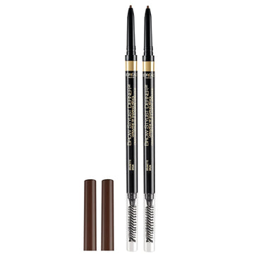 L'Oreal Paris Makeup Brow Stylist Definer Waterproof Eyebrow Pencil, Ultra-Fine Mechanical Pencil, Draws Tiny Brow Hairs And Fills In Sparse Areas And Gaps, Brunette, 0.003 Ounce (Pack Of 2)