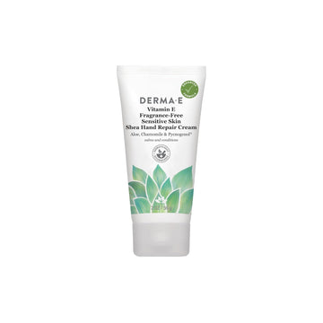 Derma E Vitamin E Fragrance Free Sensitive Skin Shea Hand Repair Cream – Intensive Therapy Hand Cream – Cruelty Free Unscented Hand Lotion For Dry Or Cracked Skin, 2 Oz