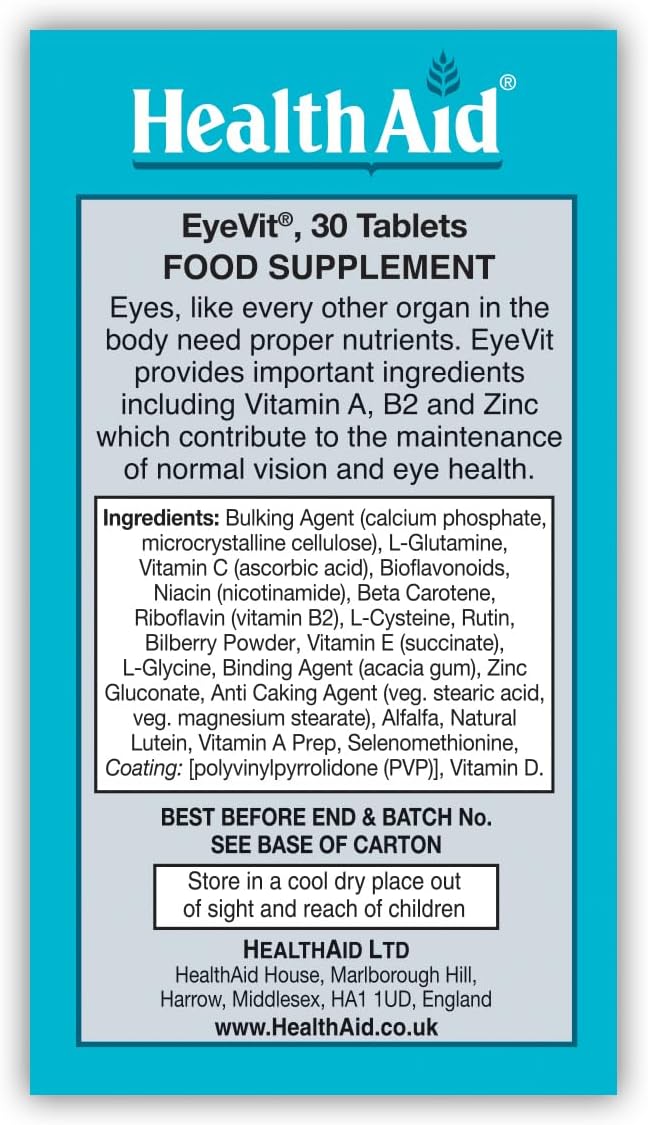 HealthAid EyeVit - Prolong Release - 30 Tablets : Amazon.co.uk: Health & Personal Care