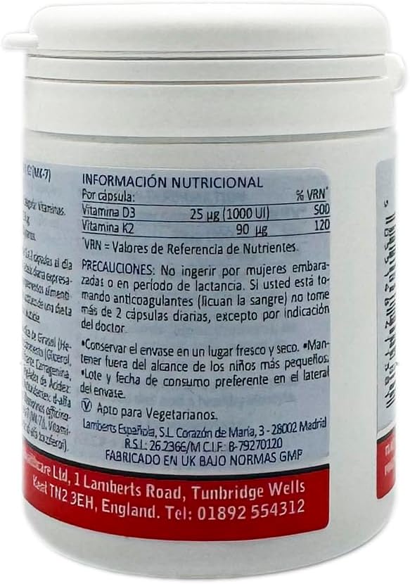 Lamberts Vitamin D3 1000Iu With K2 90µg 60 Capsules