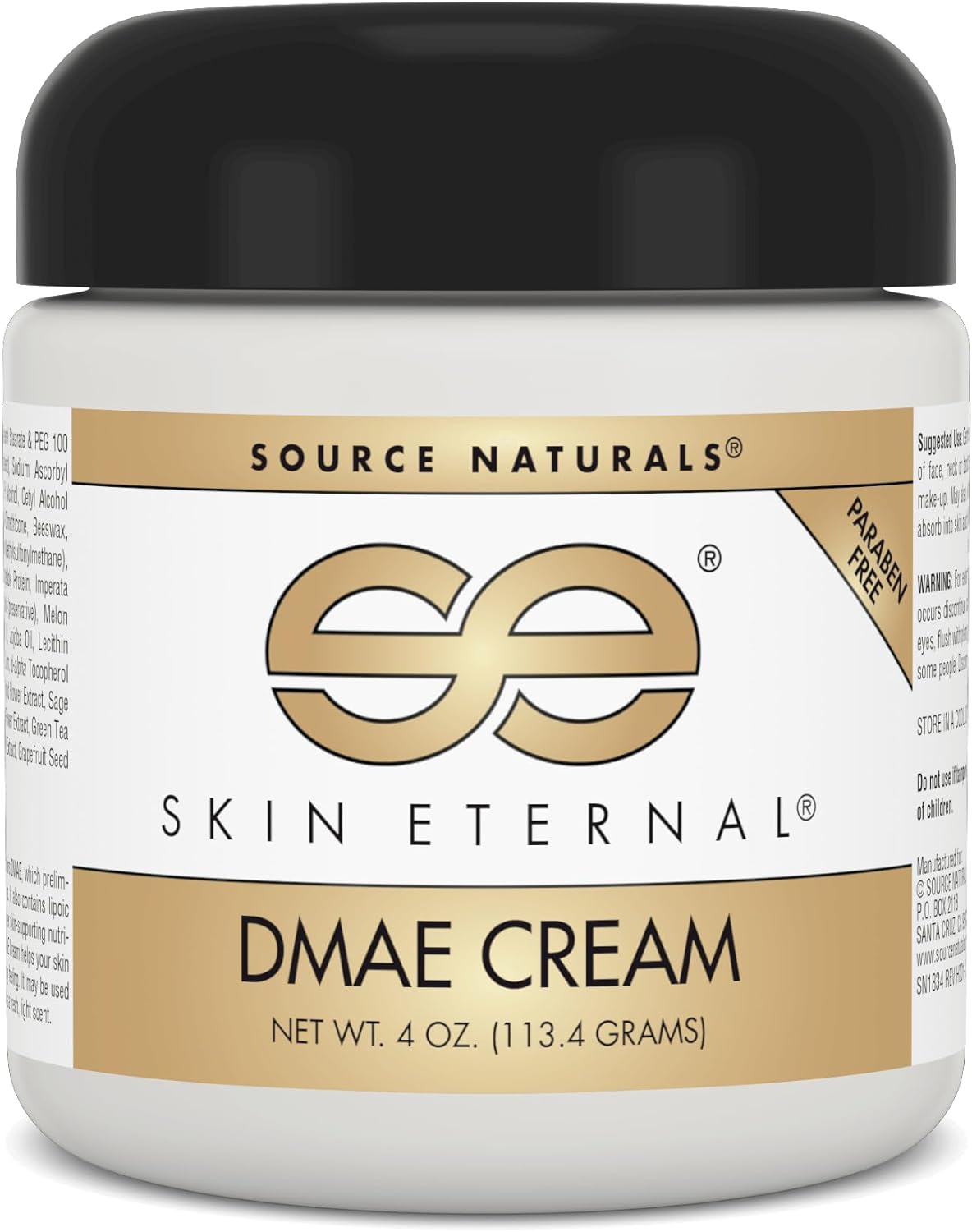 Source Naturals Skin Eternal Dmae Cream, Paraben Free - 4 Oz