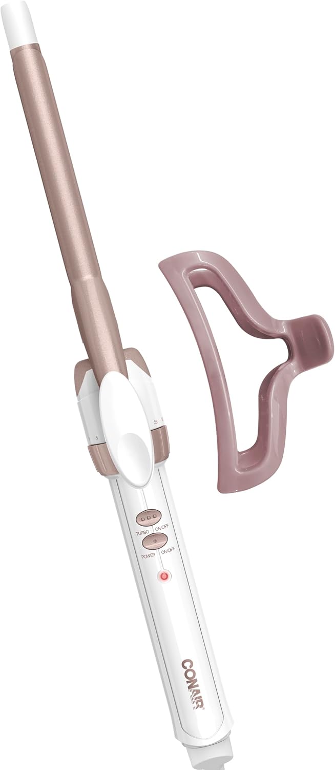 Conair Double Ceramic 3/4-Inch Curling Iron, ¾-Inch Barrel Produces Tight Curls – For Use On Short To Medium Hair