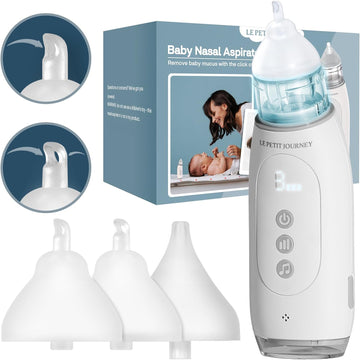 3-in-1 Nasal Aspirator for Baby with Booger Picker Tip, Electric Nose Suction for Baby, LCD Baby Nasal Aspirator, Booger Sucker for Baby & Toddler, Nose Aspirator for Babies with Music and Light