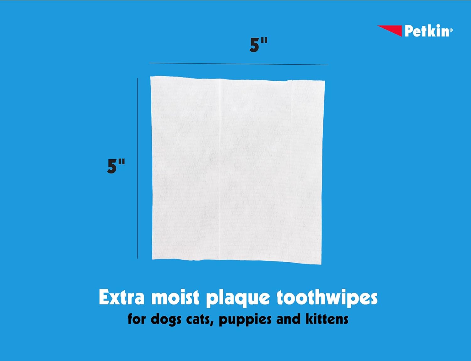 Petkin Cat and Dog Dental Wipes, 80 Wipes (Fresh Mint) - Natural Formula Cleans Teeth, Gums & Freshens Breath - for Daily Use - Convenient Dog Dental Care - 2 Packs of 40 Wipes (80 Wipes Total) : Pet Supplies