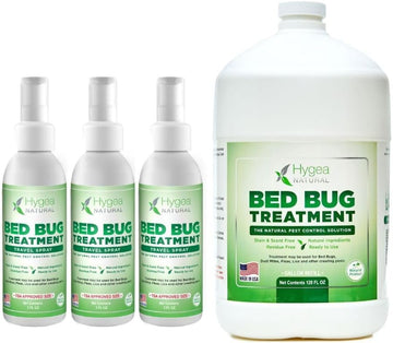 Bed Bug Travel Spray 3Oz (3 Pack) + Bed Bug Refill 128Oz Bundle - Stain And Scent Free, Safe For Children And Pets