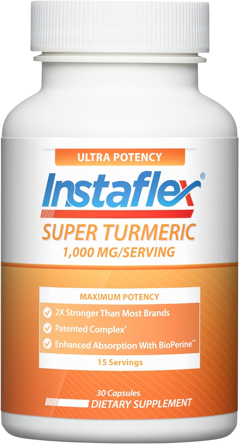 Instaflex Super Turmeric - 1000mg Turmeric Curcumin with BioPerine, Black Pepper Extract, 95% Curcuminoids, 30 Count