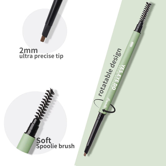 Auburn Eyebrow Pencil, Ultra Slim Red Eyebrow Pencil Definer Long Lasting, Micro Fine Triangle Tip Double Head Brow Sculptor For Natural Eye Brow Lamination Makeup Look, Auburn, Yes.Eye Do