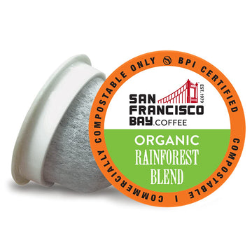 San Francisco Bay Compostable Coffee Pods - Organic Rainforest Blend (80 Ct) K Cup Compatible including Keurig 2.0, Medium Dark Roast