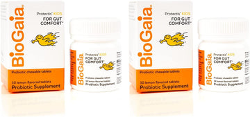 Biogaia Protectis Chewable Tablets For Toddlers, Kids, And Teens Occasional Stomach Pain, Constipation, Diarrhea, And Regularity, 30 Tablets, 2 Pack