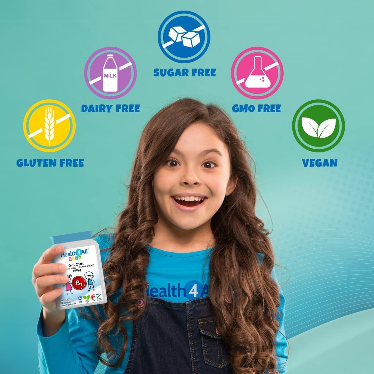 Health4All Kids D-Biotin 90 Tablets Hair Growth and Strong Nails Supplement for Children. Natural Vegan Biotin Chewable Tablets : Amazon.co.uk: Health & Personal Care