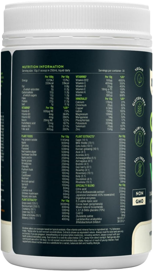Greens Powder By Nuzest – Good Green Vitality – Filled With Vitamins, Minerals & Superfoods – Vegan Multivitamin Greens Drink - Gluten Free - Dairy Free - 300G - 30 Servings