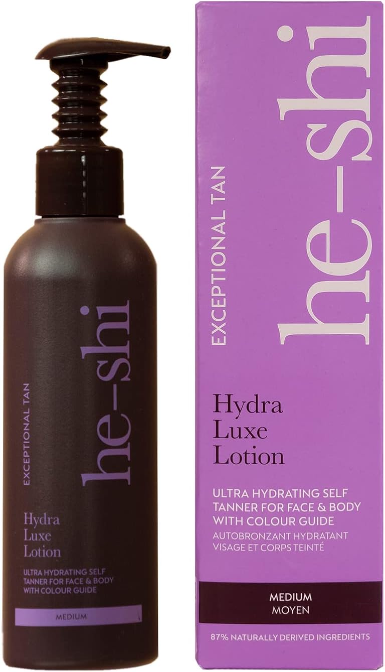 He-Shi Tanning Lotion - Natural Bronze Self Tan Lotion - Suitable For Face & Body - Quick Dry Formula - No Fake Tan Smell - Vegan & Cruelty Free (175Ml)