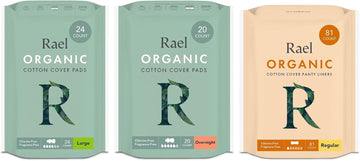 Rael Bundle - Large Pads (24 Count) & Overnight Pads (20 Count) & Regular Liners (81 Count)