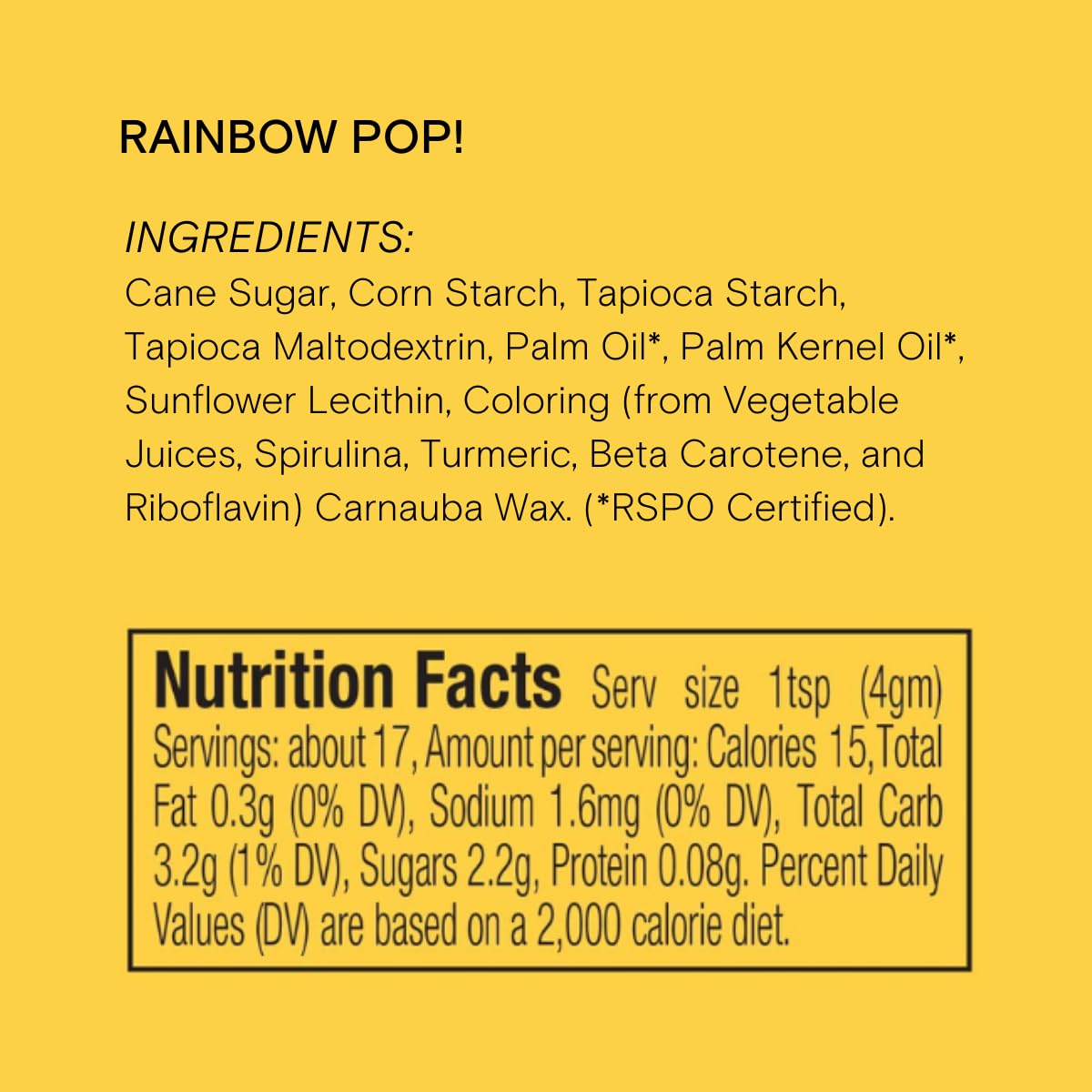 Rainbow Pop! Natural Nonpareil Sprinkles By Supernatural, No Artificial Dyes, Soy Free, Gluten Free, Vegan, 3Oz