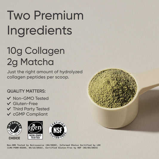 Sports Research® Collagen Peptides Powder 10G With Organic Matcha - Gluten Free, Non-Gmo, Sugar Free