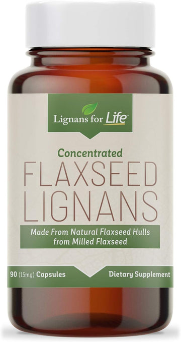 Lignans For Life Flaxseed Lignans For Dogs & People - Natural Hormone Support, 15Mg 90 Capsules, Flax Seed Natural Capsules, Natural Flaxseed Supplements W/High Fiber - Flaxseed Vitamins