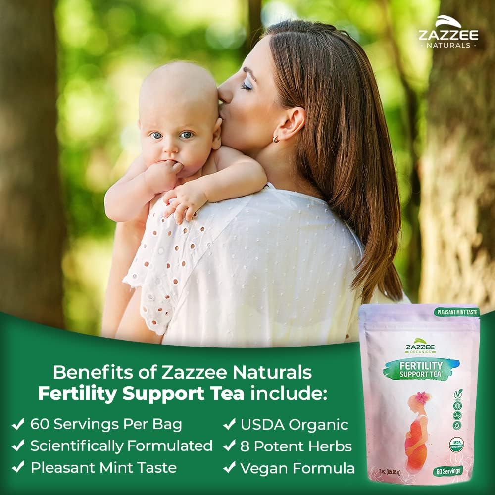 Zazzee USDA Organic Vitex Capsules and USDA Organic Fertility Support Tea : Health & Household