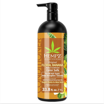 Hempz Biotin Conditioner - Sweet Pineapple & Honey Melon - For Thin/Fine Hair Growth & Strengthening Of Dry, Damaged And Color Treated Hair, Hydrating, Softening, Moisturizing - 33.8 Fl Oz
