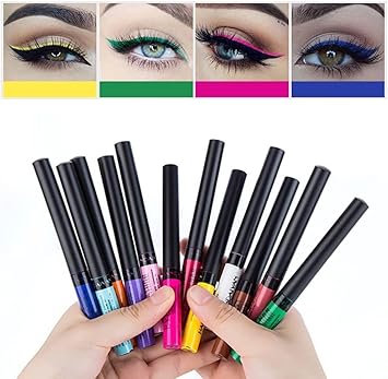 12 Colors Liquid Eyeliner Set, Colorful Matte Liquid Eyeliners Waterproof Highly Pigmented Long Lasting Eye Liners Makeup Luminous Eye Liner Pencil Cosmetics # C : Amazon.co.uk: Beauty