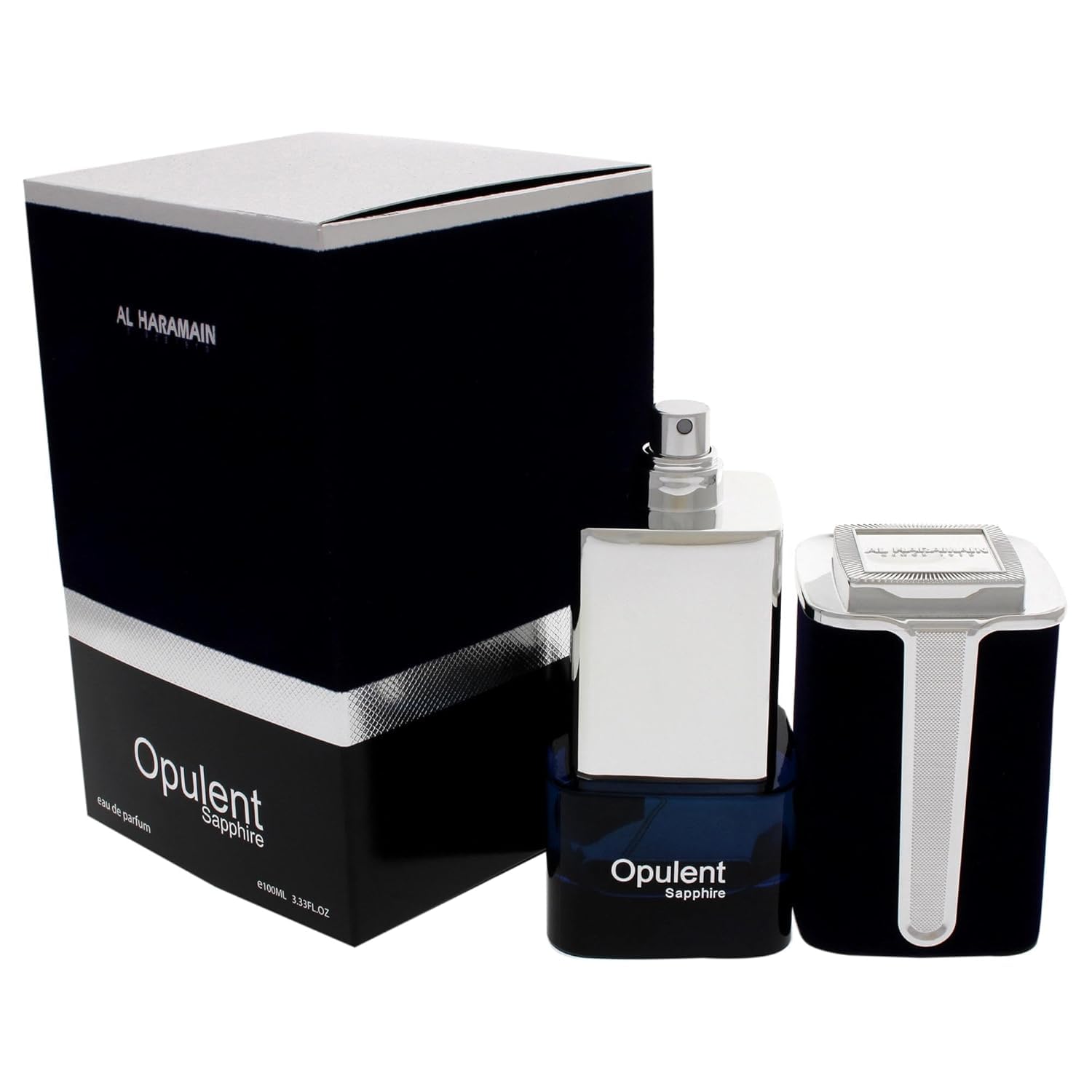 Al Haramain Opulent Sapphire For Unisex - Arabian Perfume For Women & Men - Long Lasting Woody Fragrance - Notes Of Bergamot, Jasmine, Cedar, Amber - Arabic Perfume - Eau De Parfum - 3.4 Oz Edp Spray