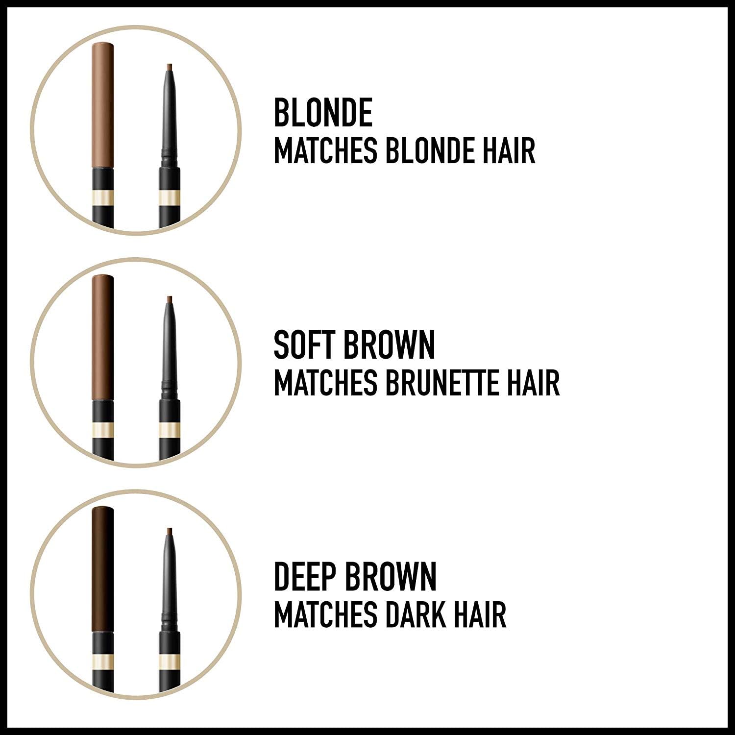 Max Factor Brow Shaper Pencil For Women, 30 Deep Brown, 0.1 Ounce : Beauty & Personal Care