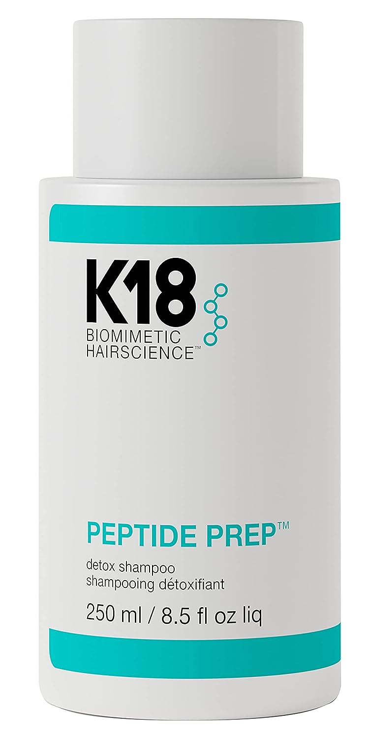 K18 PEPTIDE PREP™ Color-Safe Detox Clarifying Shampoo - Non-Stripping, pH-Optimized Cleanse Removes Product Buildup, Dirt, Oils, Metals, 8.5 fl oz