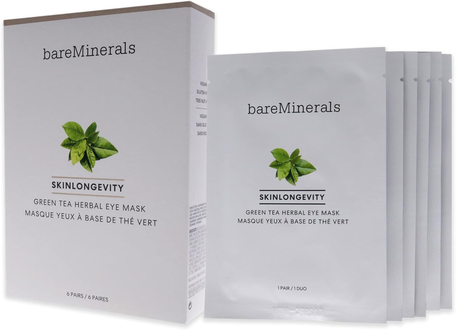 bareMinerals Skinlongevity Green Tea Herbal Eye Mask For Unisex 6 Pairs Mask
