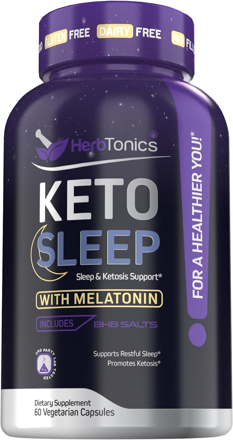 Keto Sleep Exogenous Ketones and Sleep Aids for Adults | Melatonin 5mg with Keto BHB to Help You Fall Asleep Faster, Stay in Ketosis Overnight, & Support Your Regular Sleep Routine (Keto Sleep)