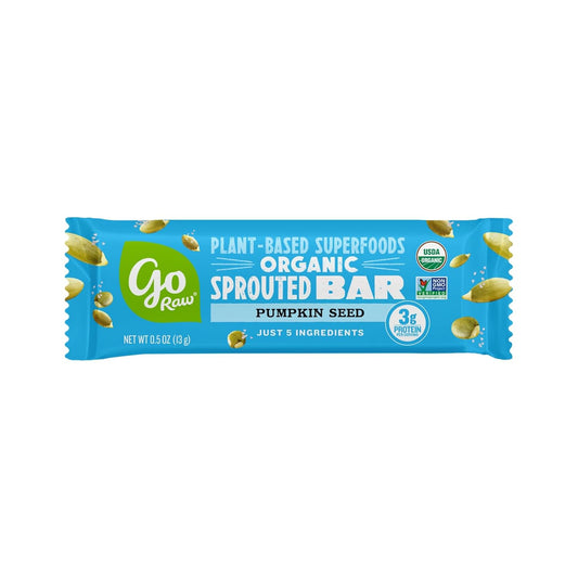 Go Raw Organic Sprouted Pumpkin Seed Bars, 10 Count, Sea Salted, Keto, Superfood